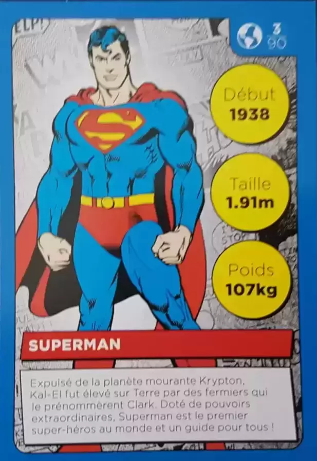 Cartes Auchan DC Comics - Superman