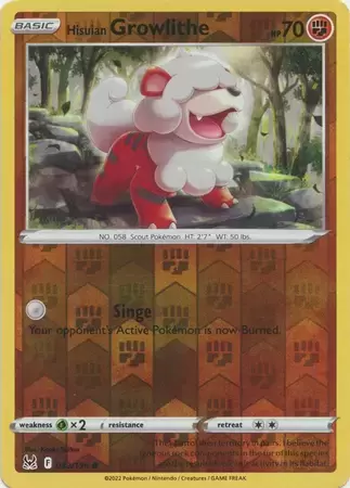 Lost Origin - Hisuian Growlithe Reverse