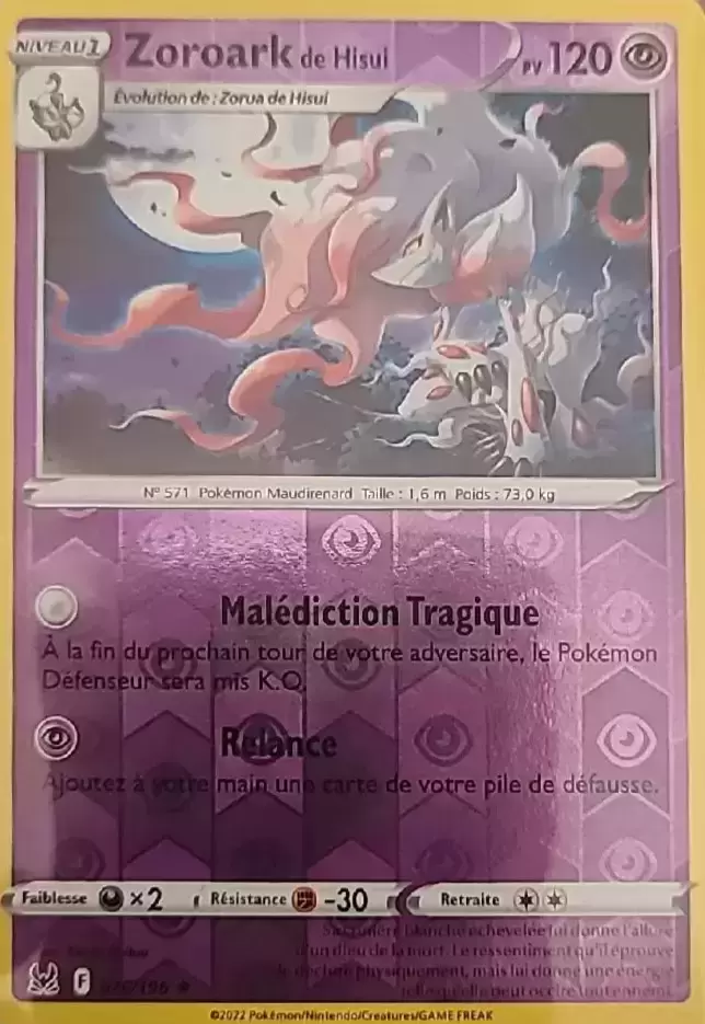 Origine perdue - Zoroark de Hisui Reverse