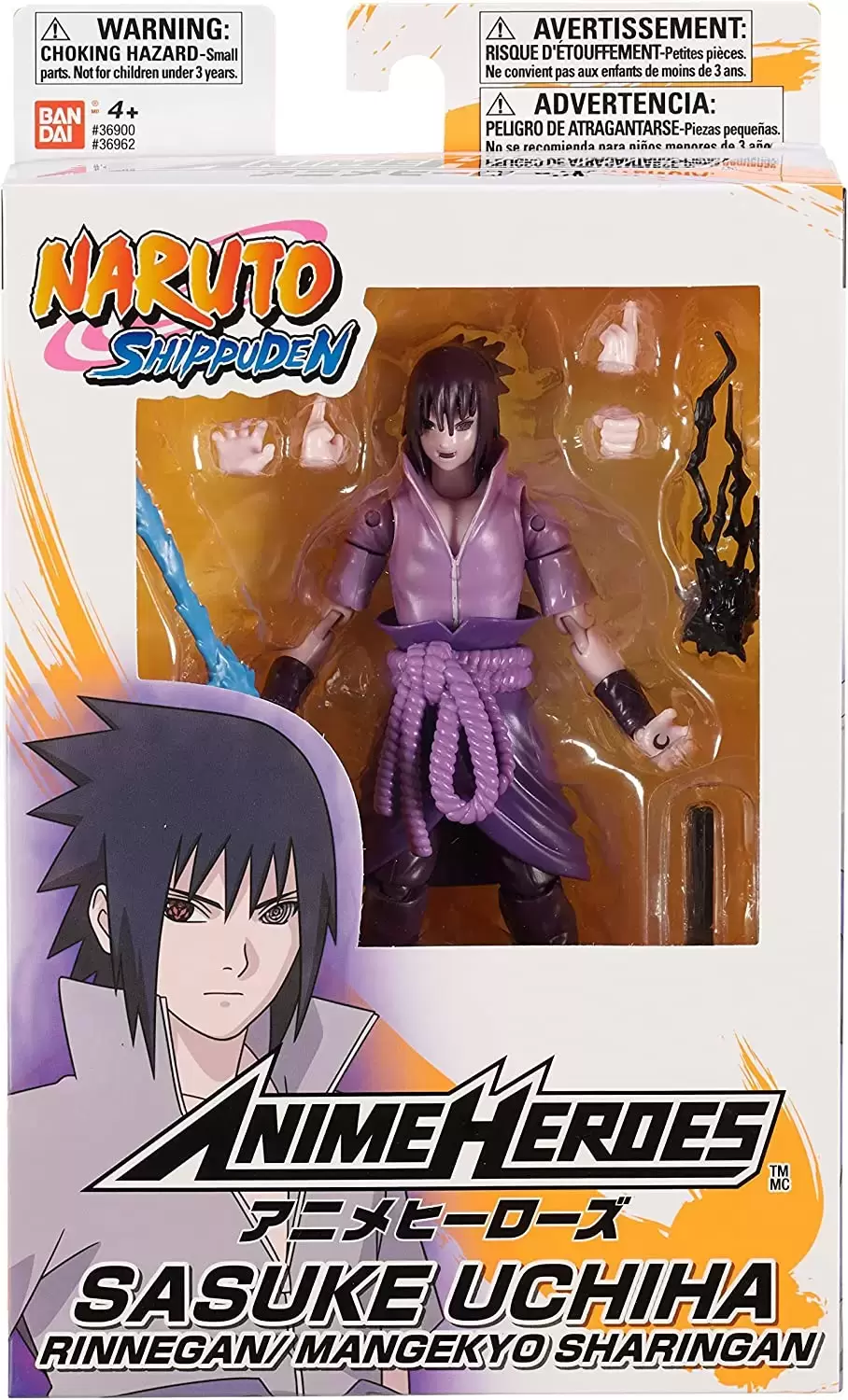 Naruto Shippuden - Uchiha Sasuke Rinnegan / Mangekyo Sharingan - figurine  Anime Heroes - Bandai
