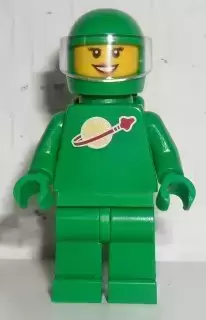 Lego Ideas Minifigures - Classic Space - Green with Air Tanks and Motorcycle (Standard) Helmet with Visor (Yve)