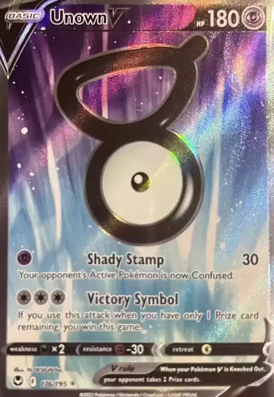 Pokemon Trading Card Game 177/195 Unown V : Rare Ultra Card : SWSH-12 Silver  Tempest - Trading Card Games from Hills Cards UK