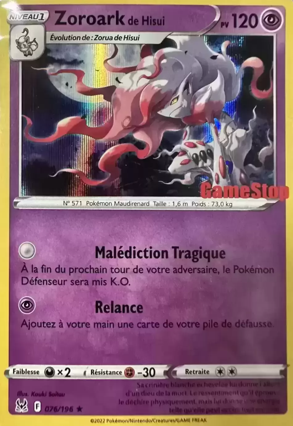 Origine perdue - Zoroark de Hisui Holographique Gamestop