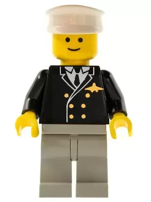 LEGO Airport Minifigures - Airport - Pilot, Light Gray Legs, White Hat