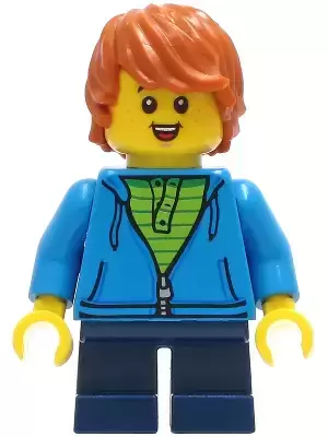 LEGO Man with Dark Azure Open Shirt Minifigure