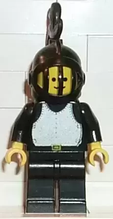 Lego Castle Minifigures - Breastplate - Black, Black Legs, Black Grille Helmet, Black Plume