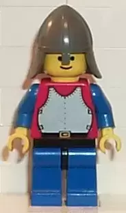 Lego Castle Minifigures - Breastplate - Red with Blue Arms, Blue Legs with Black Hips, Dark Gray Neck-Protector