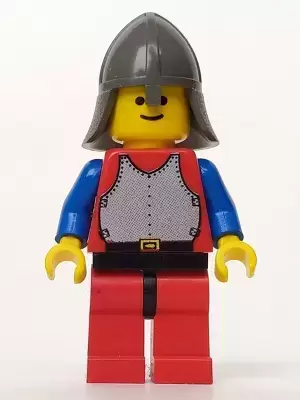 Lego Castle Minifigures - Breastplate - Red with Blue Arms, Red Legs with Black Hips, Dark Gray Neck-Protector