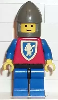 Lego Castle Minifigures - Crusader Lion - Blue Legs with Black Hips, Dark Gray Chin-Guard