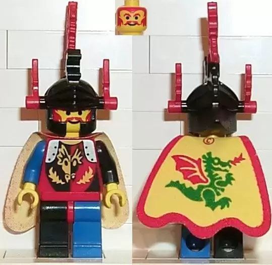 Lego Castle Minifigures - Dragon Knights - Dragon Master, Red Plumes, Dragon Cape