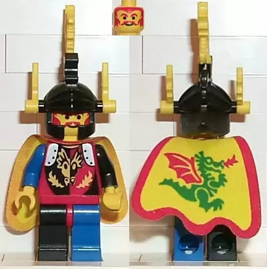 Lego Castle Minifigures - Dragon Knights - Dragon Master, Yellow Plumes, Dragon Cape