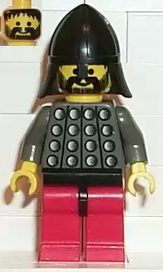 Lego Castle Minifigures - Fright Knights - Knight 3, Red Legs with Black Hips, Black Neck-Protector