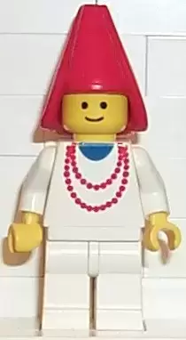 Lego Castle Minifigures - Maiden with Necklace - White Legs, Red Cone Hat