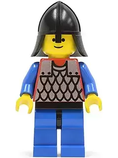Lego Castle Minifigures - Scale Mail - Red with Blue Arms, Blue Legs with Black Hips, Black Neck-Protector