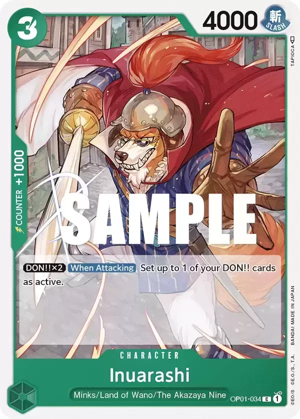 Carddass - One Piece Card Game OP-01 Jap - Inuarashi