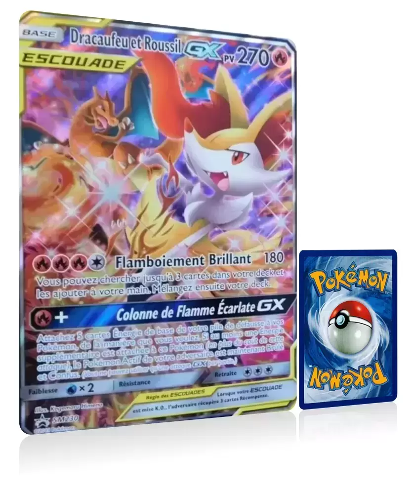 Cartes Pokemon Jumbo XXL - SM - Dracaufeu et Roussil GX