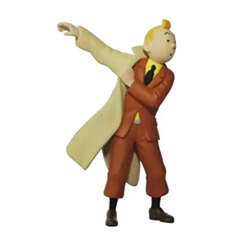 Figurines en Résine Tintin - Tintin mettant son trench