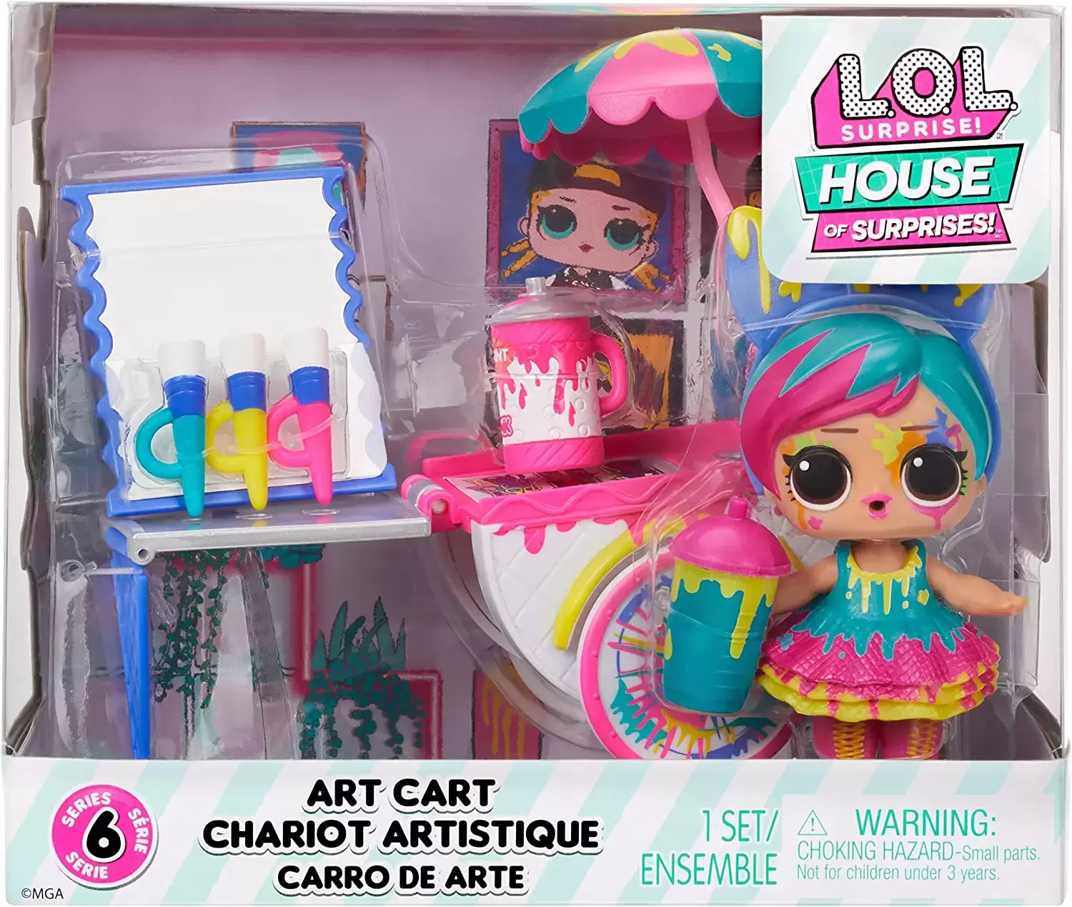 L.O.L. Surprise! House of Surprises! - Art Cart Playset with Splatters