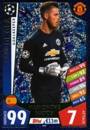 Match Attax UEFA Champions League 2017/18 - David de Gea - Manchester United