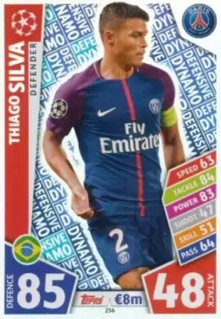 Match Attax UEFA Champions League 2017/18 - Thiago Silva - Paris Saint-Germain