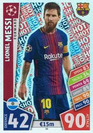 Match Attax UEFA Champions League 2017/18 - Lionel Messi - FC Barcelona