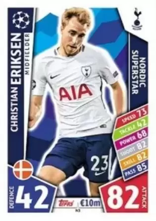 Match Attax UEFA Champions League 2017/18 - Christian Eriksen - Tottenham Hotspur