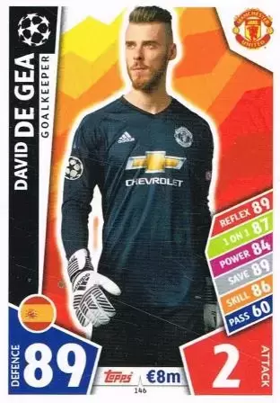 Match Attax UEFA Champions League 2017/18 - David de Gea - Manchester United