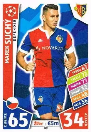 Match Attax UEFA Champions League 2017/18 - Marek Suchý - FC Basel 1893