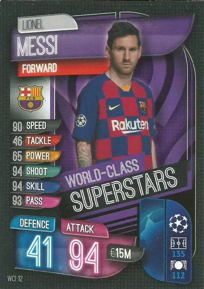Match Attax - UEFA Champions League 2019-2020 - Lionel Messi - FC Barcelona - World-Class Superstars