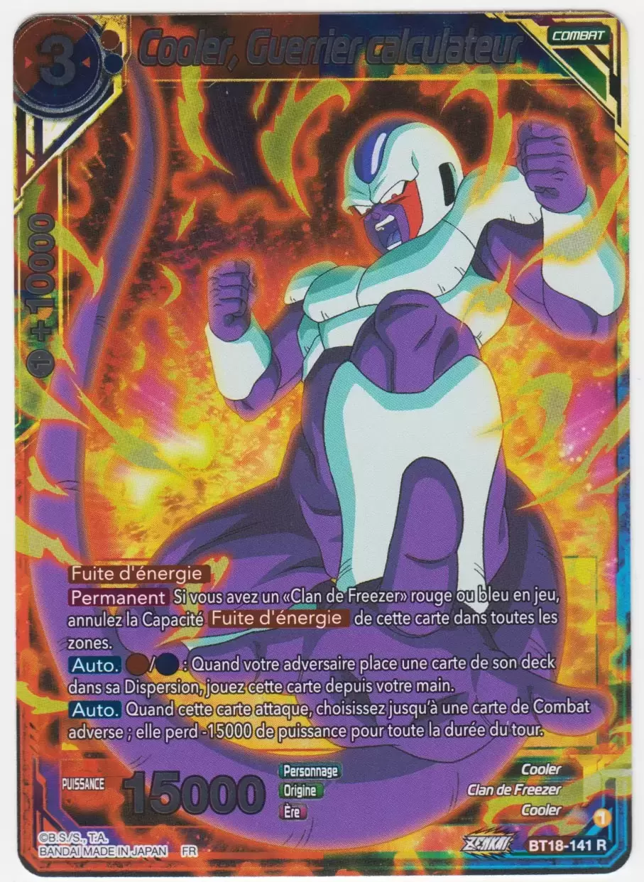 Dawn of the Z-Legends [BT18] - Cooler, Guerrier calculateur