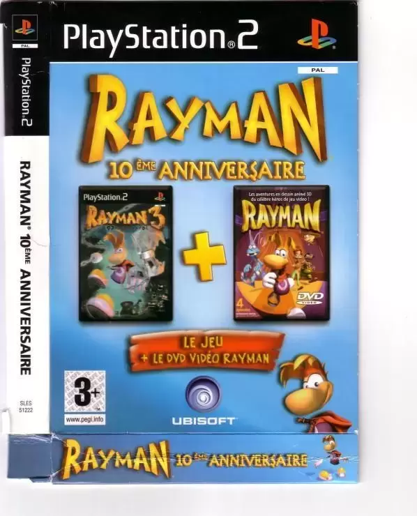 PS2 Games - Rayman 10ème Anniversaire ( Rayman 3 + Rayman dvd)