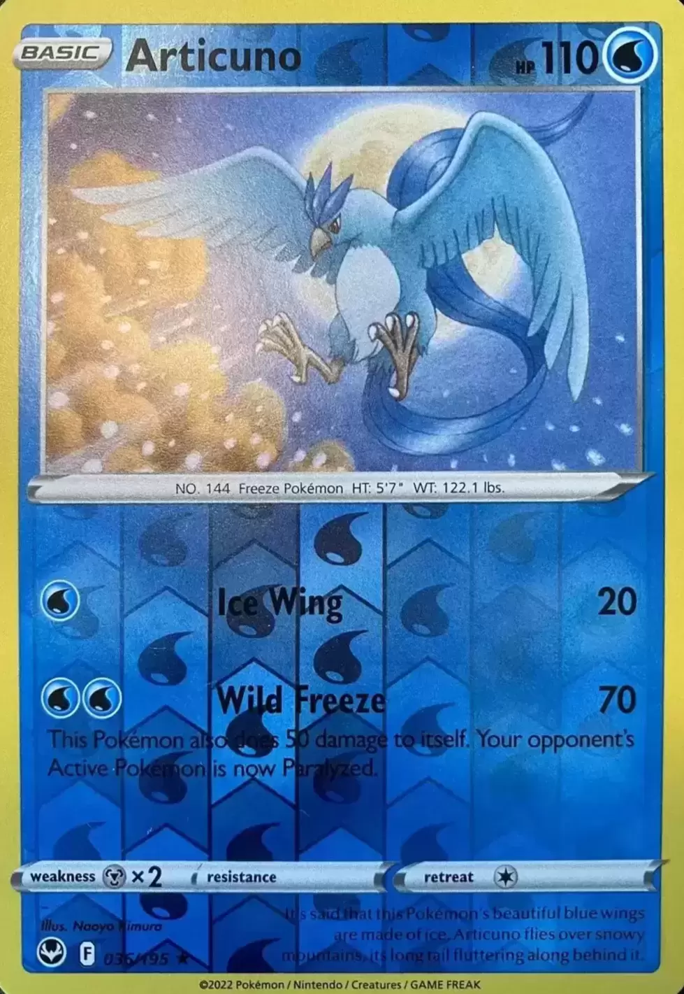 Carta Pokémon Articuno de Galar V (nº 058/198) em Português