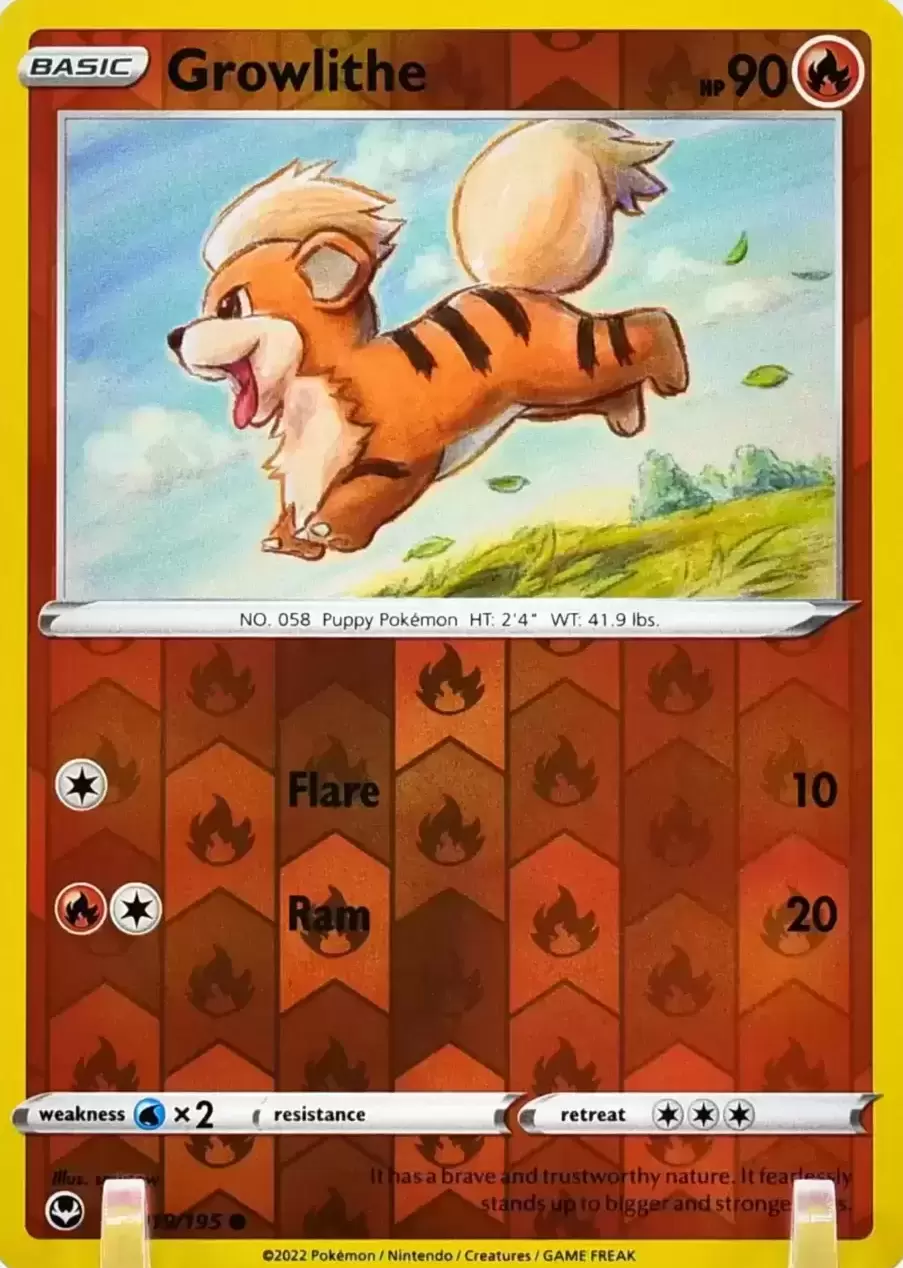 Silver Tempest - Growlithe Reverse