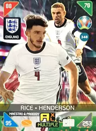 Euro 2020 : 2021 Kick Off - UEFA - Adrenalyn 2021 - Declan Rice / Jordan Henderson - England - Maestros & Prodigies