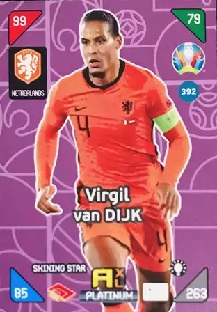 Euro 2020 : 2021 Kick Off - UEFA - Adrenalyn 2021 - Virgil van Dijk - Netherlands - Platinum - Shining Stars