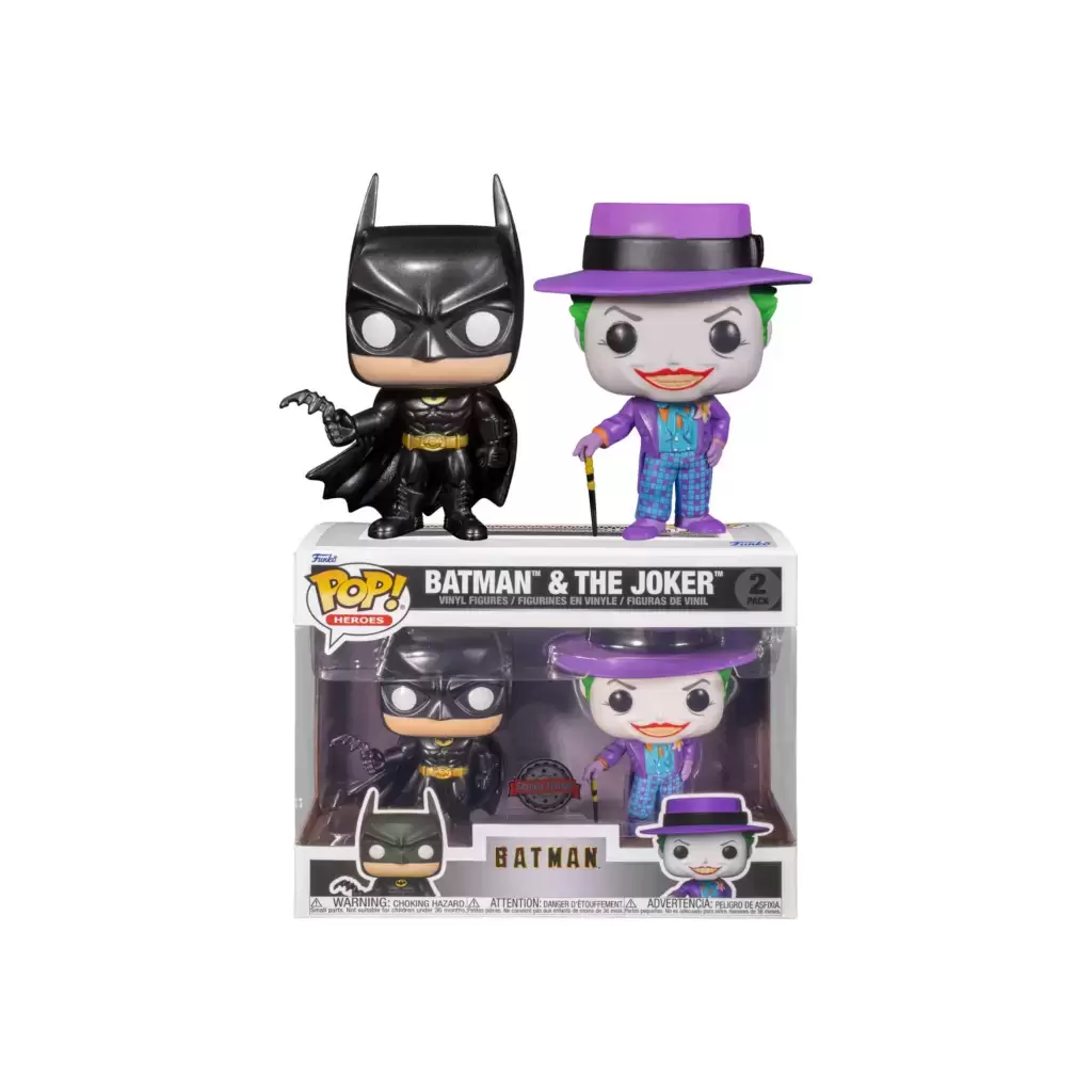 Funko Pop! Heroes: Batman – (1989) – 2 Pack Joker & Batman – (Metallic) –  DC Comics – Esclusiva  – Figura in Vinile da Collezione – Idea Regalo  – Merchandising Ufficiale – Giochi e Prodotti per l'Età Evolutiva