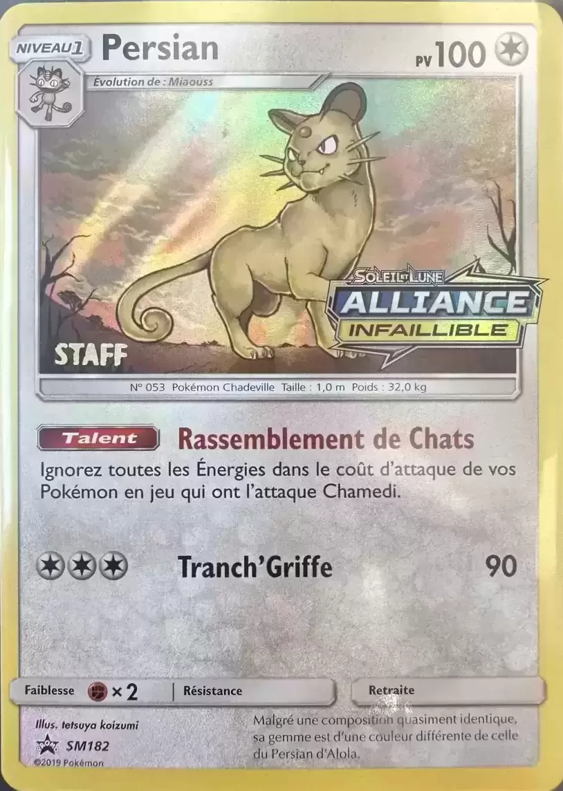 Cartes Promo Black Star Soleil et Lune - Persian Staff
