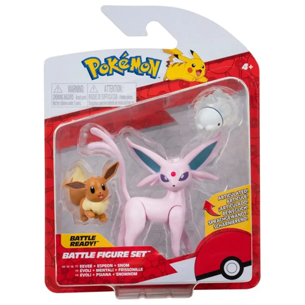 Pokémon Action Figures - Battle Figure Set - Eevee, Snom, Espeon 3 Pack