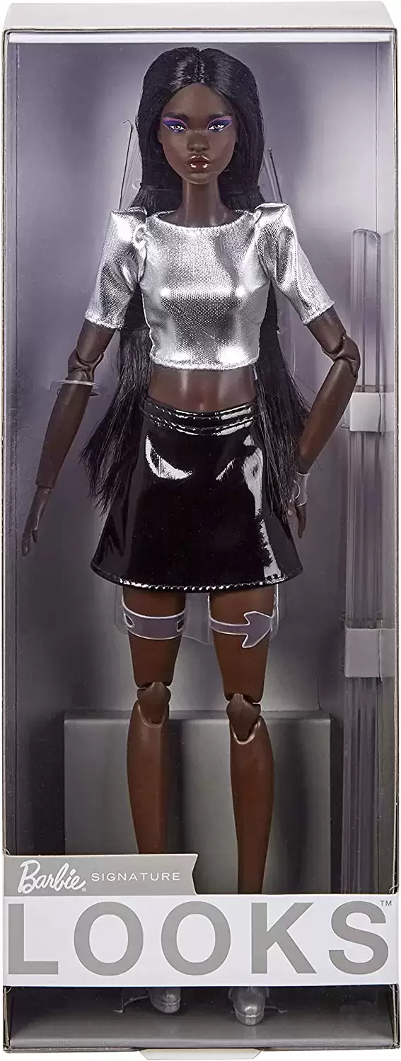 Barbie Signature - Barbie Signature Looks #13 - Sleek Black Hair, Tall Body Type and Metallic Top with Vinyl Skirt