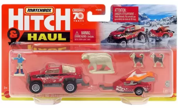 Matchbox - Hitch & Haul Snow Thrasher / MBX Snowmobile & Trailer