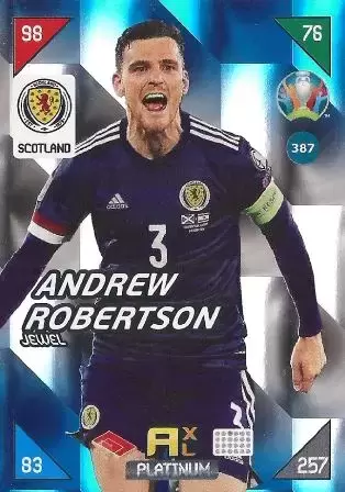 Euro 2020 : 2021 Kick Off - UEFA - Adrenalyn 2021 - Andrew Robertson - Scotland - Platinum - Jewels