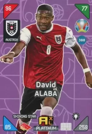 Euro 2020 : 2021 Kick Off - UEFA - Adrenalyn 2021 - David Alaba - Austria - Platinum - Jewels