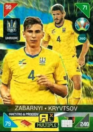 Euro 2020 : 2021 Kick Off - UEFA - Adrenalyn 2021 - Ilya Zabarnyi / Serhiy Kryvtsov - Ukraine - Maestros & Prodigies