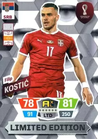 Adrenalyn XL Fifa World Cup Qatar 2022 - Limited Edition Trading Cards - Filip Kostić