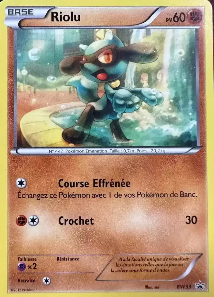 Cartes Promo Black Star Noir et Blanc - Riolu