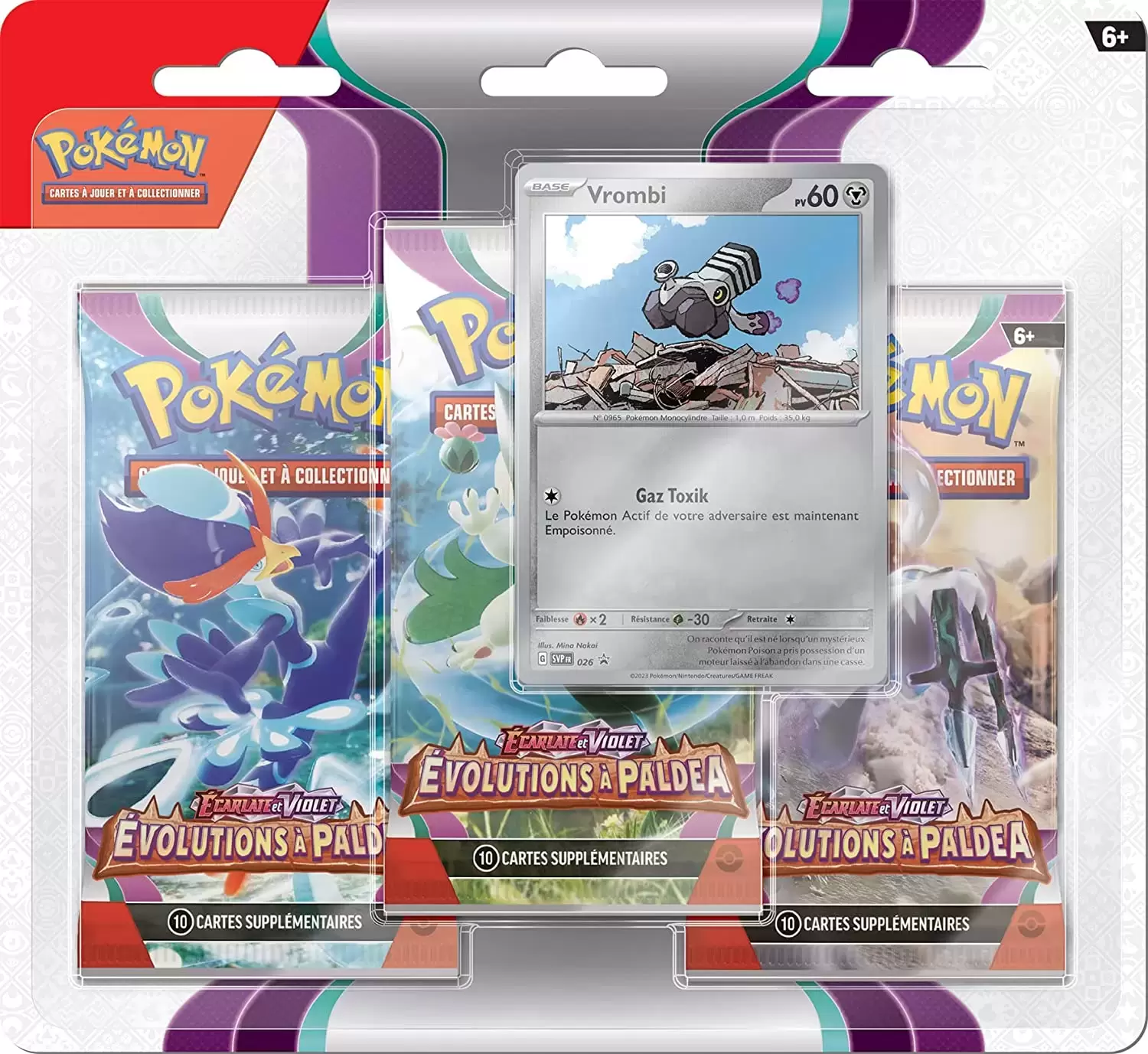 Coffret de Boosters - Tripack Écarlate et Violet Évolutions à Paldea - 3 boosters - Vrombi