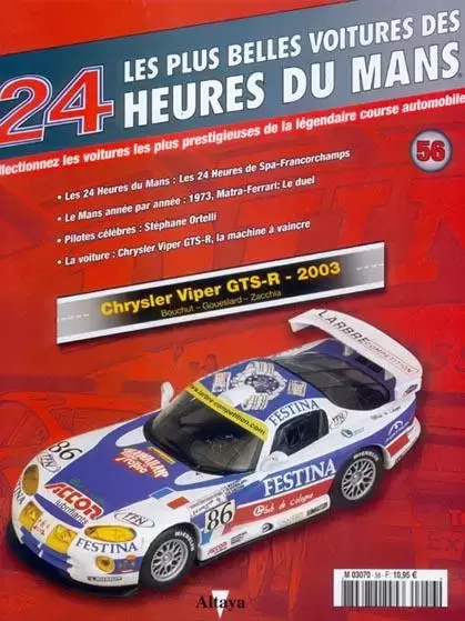 Altaya - Les plus belles voitures des 24 heures du Mans - Chrysler Viper GTS R