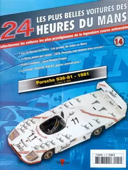 Altaya - Les plus belles voitures des 24 heures du Mans - Porsche 936/81 - 1981
