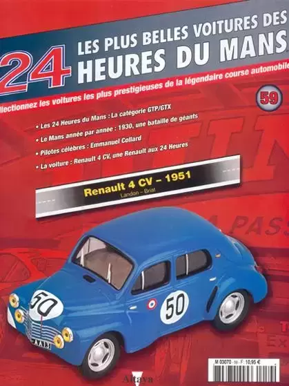 Altaya - Les plus belles voitures des 24 heures du Mans - Renault 4CV - 1951