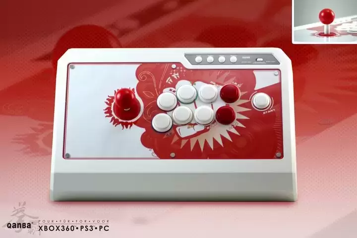 Arcade Stick - Qanba Q4 Arcade Fight Stick (Red and White Version)